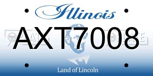 AXT7008 Illinois License Plate