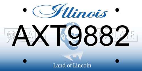 AXT9882 Illinois License Plate