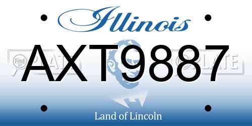 AXT9887 Illinois License Plate
