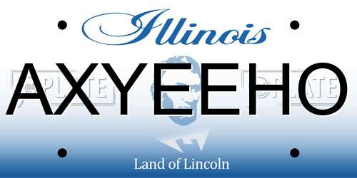 AXYEEHO Illinois License Plate