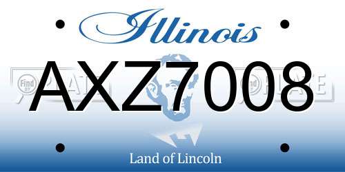 AXZ7008 Illinois License Plate