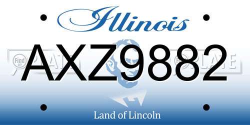 AXZ9882 Illinois License Plate