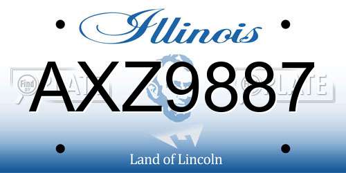 AXZ9887 Illinois License Plate