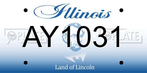 AY1031 Illinois License Plate