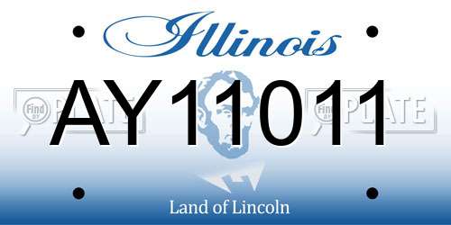 AY11011 Illinois License Plate
