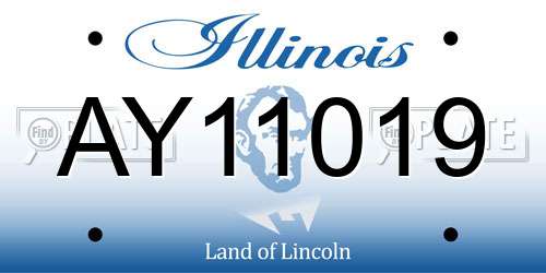 AY11019 Illinois License Plate