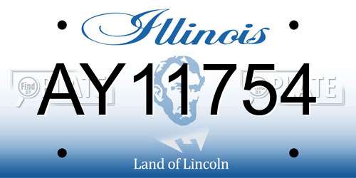 AY11754 Illinois License Plate