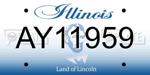 AY11959 Illinois License Plate