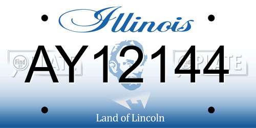 AY12144 Illinois License Plate