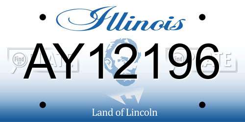 AY12196 Illinois License Plate