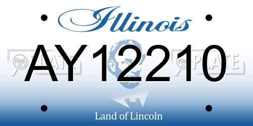 AY12210 Illinois License Plate