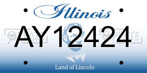 AY12424 Illinois License Plate
