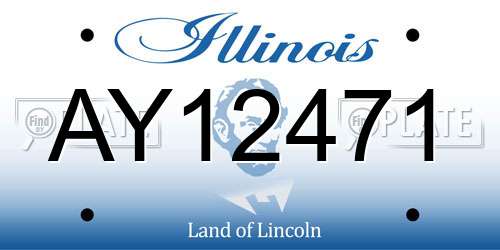 AY12471 Illinois License Plate