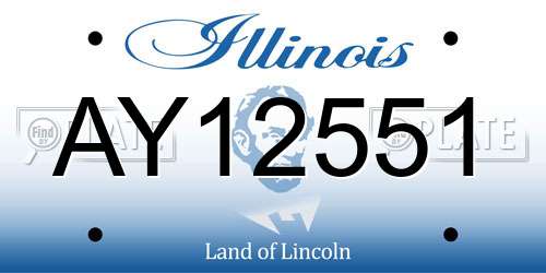 AY12551 Illinois License Plate