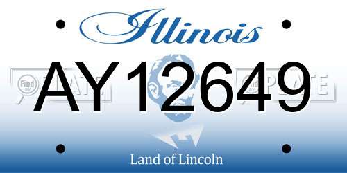 AY12649 Illinois License Plate