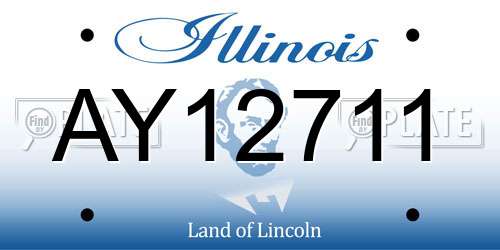 AY12711 Illinois License Plate