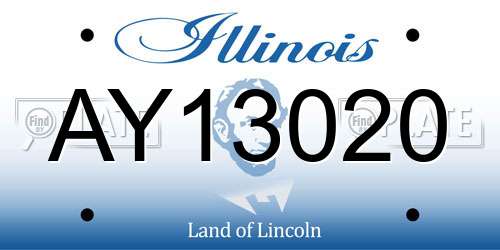 AY13020 Illinois License Plate
