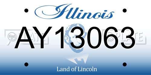 AY13063 Illinois License Plate