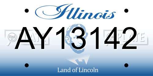 AY13142 Illinois License Plate