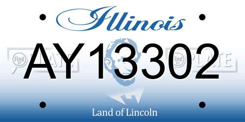 AY13302 Illinois License Plate