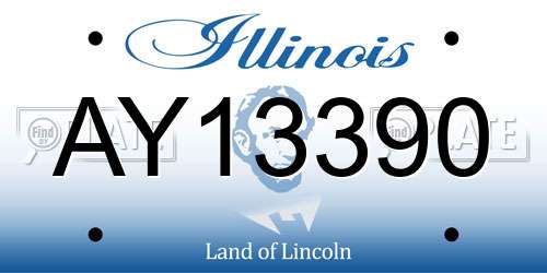 AY13390 Illinois License Plate