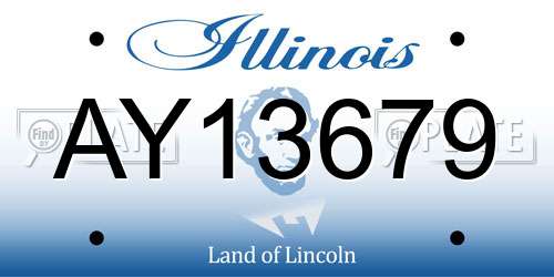 AY13679 Illinois License Plate