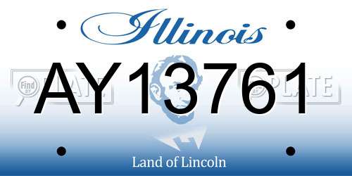 AY13761 Illinois License Plate