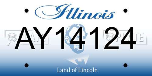 AY14124 Illinois License Plate
