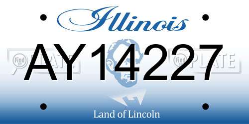 AY14227 Illinois License Plate