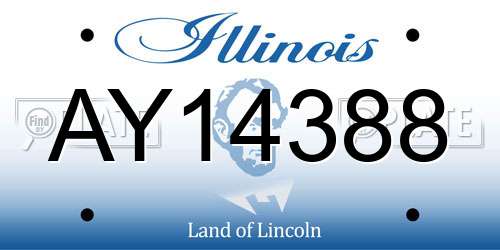 AY14388 Illinois License Plate