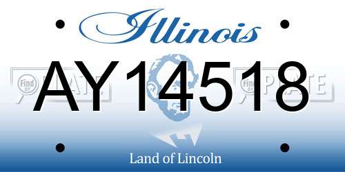 AY14518 Illinois License Plate