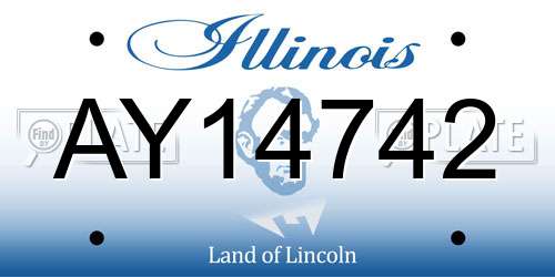 AY14742 Illinois License Plate