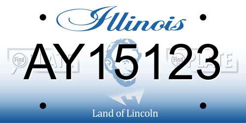 AY15123 Illinois License Plate