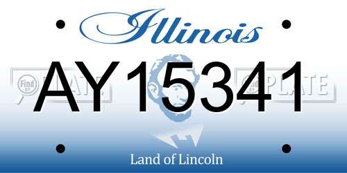 AY15341 Illinois License Plate