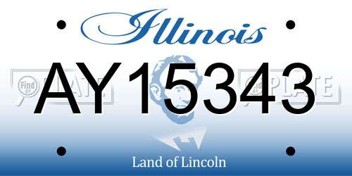 AY15343 Illinois License Plate