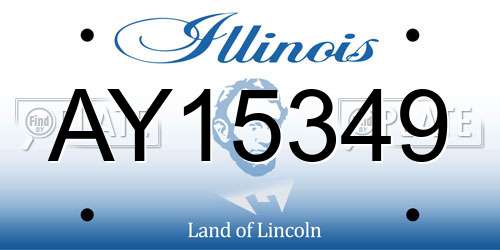 AY15349 Illinois License Plate