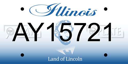 AY15721 Illinois License Plate
