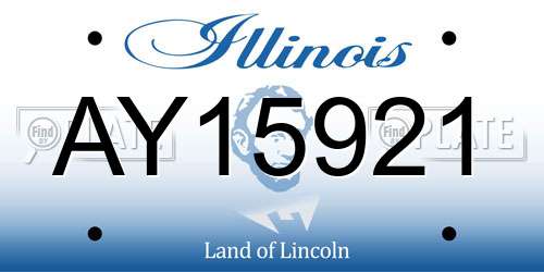 AY15921 Illinois License Plate