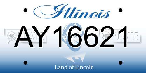 AY16621 Illinois License Plate