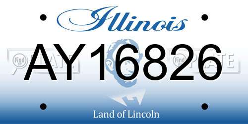 AY16826 Illinois License Plate
