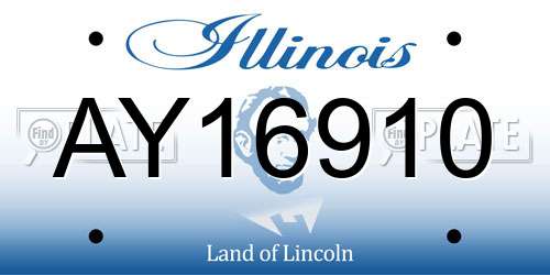 AY16910 Illinois License Plate