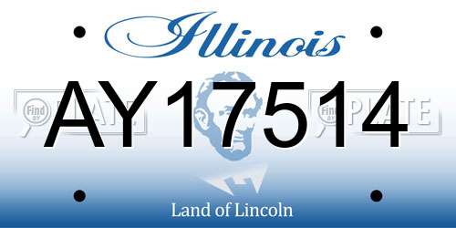 AY17514 Illinois License Plate