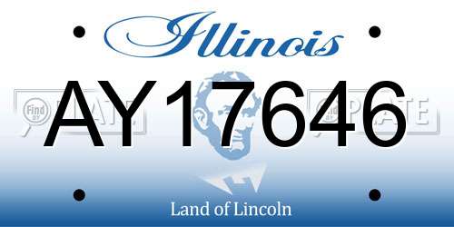 AY17646 Illinois License Plate