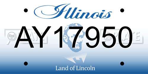 AY17950 Illinois License Plate