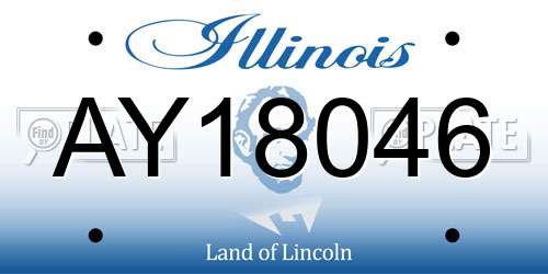 AY18046 Illinois License Plate