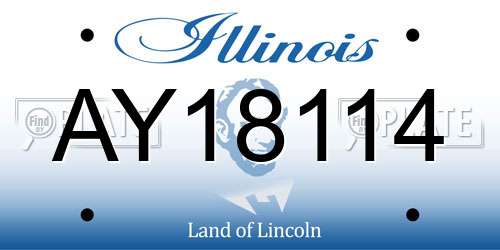 AY18114 Illinois License Plate