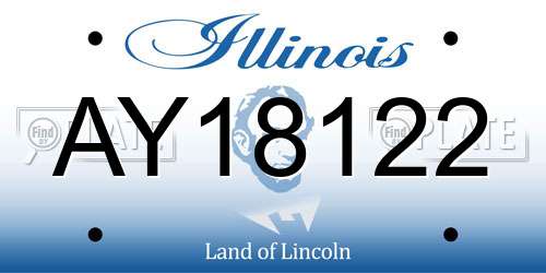 AY18122 Illinois License Plate