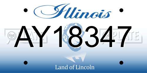 AY18347 Illinois License Plate
