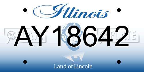 AY18642 Illinois License Plate