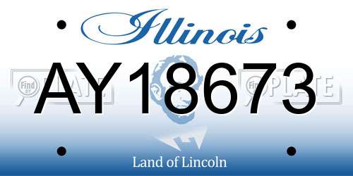 AY18673 Illinois License Plate